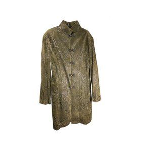 Grace Chuang Green Leopard Print Coat Jacket